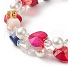 Glass Beads Three Loops Wrap Bracelets BJEW-JB09054-4