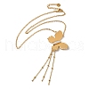 Stainless Steel Crystal Rhinestone Butterfly Tassel Pendant Necklaces for Women NJEW-G145-02G-2