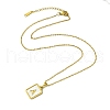 Ion Plating(IP) Rectangle with Initial Letter 304 Stainless Steel Pendant Necklace NJEW-R265-04G-A-3