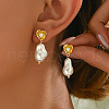 Elegant Brass Dangle Stud Earrings KS8037-2-1