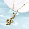 Snake 304 Stainless Steel Pendant Necklaces NJEW-M096-03G-5