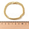 Brass Micro Pave Clear Cubic Zirconia Rectangle Link Bracelets BJEW-F498-01B-G-5