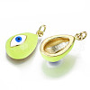 Real 16K Gold Plated Brass Enamel Pendants KK-S061-78-NR-3