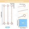 Beebeecraft 3Pcs Sterling Silver Chain Extender STER-BBC0006-76RG-2