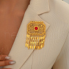 Exquisite & Hollow Brass Hexagon Brooches for Women OU9200-3
