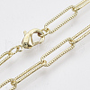 Brass Textured Paperclip Chain Necklace Making MAK-S072-01B-LG-1