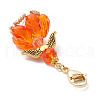 Angel Glass Beaded & Alloy Pendant Decorations HJEW-MZ00190-07-4