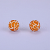 Printed Round Silicone Focal Beads SI-JX0056A-16-1