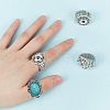 DELORIGIN 4Pcs 4 Styles Alloy Snap Rings for Women Men RJEW-DR0001-03A-3