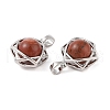 Natural Red Jasper Round Pendants G-M440-04C-P-2