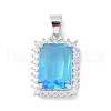 Rack Plating Brass Micro Pave Cubic Zirconia Pendants ZIRC-I066-06A-01-1