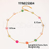 Flower Stainless Steel Glass Beaded Necklaces for Women FN9236-2-1