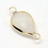 Golden Tone Brass Glass Teardrop Links connectors GLAA-J010A-HF29-G-3