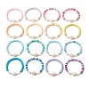 16Pcs 16 Colors Summer Beach Sea Turtle Synthetic Turquoise & Shell Pearl & Polymer Clay Beaded Stretch Bracelet Sets BJEW-JB10810-4