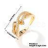 Brass Micro Pave Cubic Zirconia Cuff Rings for Women BI4333-2-1