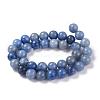 Round Dyed & Heated Natural Blue Aventurine Beads Strands G-R254-10mm-4
