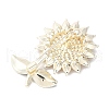 Sunflower Alloy Rhinestone Brooches for Backpack Clothes JEWB-F038-04LG-2