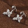 925 Sterling Silver Clear Cubic Zirconia Stud Earrings EJEW-Q032-01B-P-2