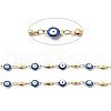 Enamel Flat Round with Evil Eye Link Chains CHS-G021-01G-03-2