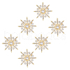 SUPERFINDINGS 6Pcs Alloy Rhinestone Brooches JEWB-FH0001-45G-1
