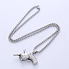 Fashionable Punk Style Stainless Steel Finger Gun Shape Pendant Necklaces for Trendy Nightlife CW1827-4
