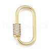 Brass Micro Pave Clear Cubic Zirconia Screw Carabiner Lock Charms ZIRC-E164-10G-3