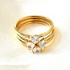 3Pcs 304 Stainless Steel Micro Pave Cubic Zirconia Ring Sets RJEW-S625-02G-4