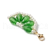 Orange Glass Pearl & Glass Beads Pendant Decorations HJEW-TA00336-6