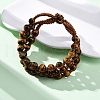 Natural Tiger Eye Round Beaded Multi-strand Bracelets for Men Women BJEW-G743-02B-2