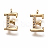 Brass Micro Pave Clear Cubic Zirconia Charms ZIRC-B002-39G-E-1