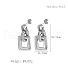 Stylish Stainless Steel Irregular Rectangle Dangle Stud Earrings BP9189-3