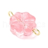 7Pcs 7 Colors Transparent Spray Painted Glass Connector Charms PALLOY-JF03520-02-3