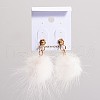 Villus Acrylic Imitate Pearl Dangle Earrings X-EJEW-O033-04E-2