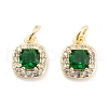Brass with Cubic Zirconia  Pendants KK-P271-33G-1