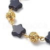 Star Synthetic Blue Goldstone Link Bracelets BJEW-JB08751-2