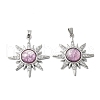 Brass Micro Pave Cubic Zirconia with Resin Pendants KK-Z103-09P-02-1