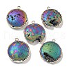 Electroplated Natural Druzy Agate Pendants G-A229-01D-1