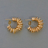 Large C-shaped Coil Wrapped Brass Stud Earrings BU4087-2