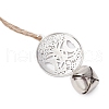 Iron Bell Pendant Decorations HJEW-JM02504-03-4