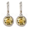 925 Sterling Silver Micro Pave Cubic Zirconia Dangle Hoop Earrings EJEW-F371-01B-02-2