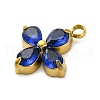 304 Stainless Steel Micro Pave Cubic Zirconia Pendants STAS-U042-06G-03-2
