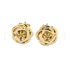 Brass Micro Pave Cubic Zirconia Ear Studs EJEW-P283-01G-08-1
