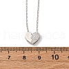 925 Sterling Silver Micro Pave Clear Cubic Zirconia Heart Pendant Necklaces for Women NJEW-D316-04P-5