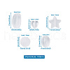 100Pcs 5 Style Transparent Frosted Acrylic Beads FACR-PJ0001-02-10