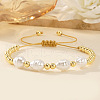 French Style Brass Round Beads Braided Bead Bracelets for Women CU2668-2