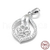 Anti-Tarnish Rhodium Plated 925 Sterling Silver Pendant Bails STER-L055-010P-4