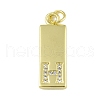 Brass Micro Pave Clear Cubic Zirconia Pendants KK-P266-06G-H-1
