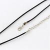 Waxed Cotton Cord Necklace Making MAK-S032-2mm-113-2