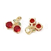 Brass Micro Pave Cubic Zirconia Pendants KK-C093-22G-2