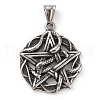 304 Stainless Steel Pendants STAS-A083-18AS-1